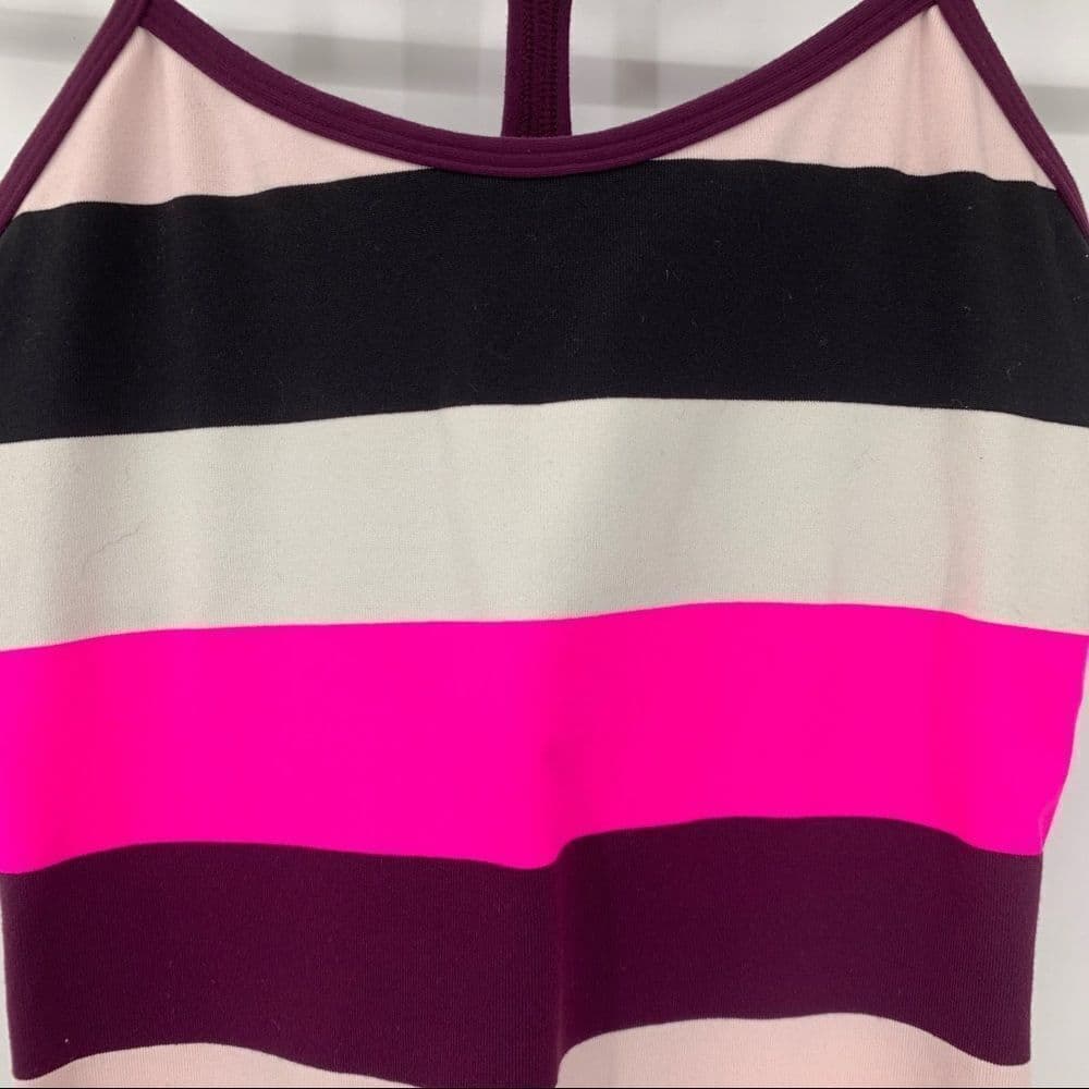 Lululemon Striped Racer Back Bra‎ Tank Women’s 4 - Thumbnail 2