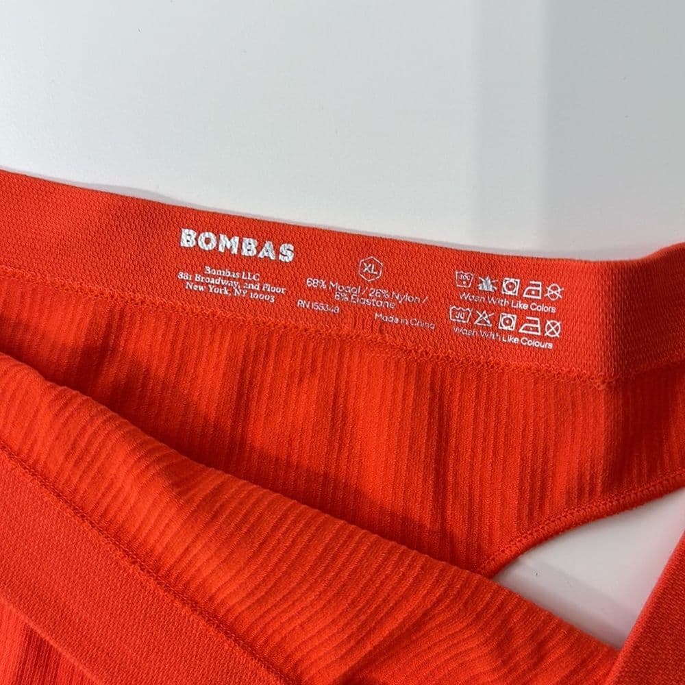 Bombas Seamless Micro Ribbed Orange Thong Size XL‎ NWOT - Thumbnail 2
