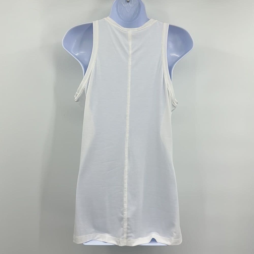 Athleta White Tank with Twist Detail‎ Sz M - Thumbnail 4
