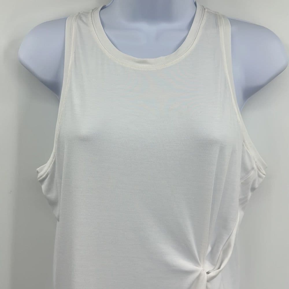 Athleta White Tank with Twist Detail‎ Sz M - Thumbnail 3
