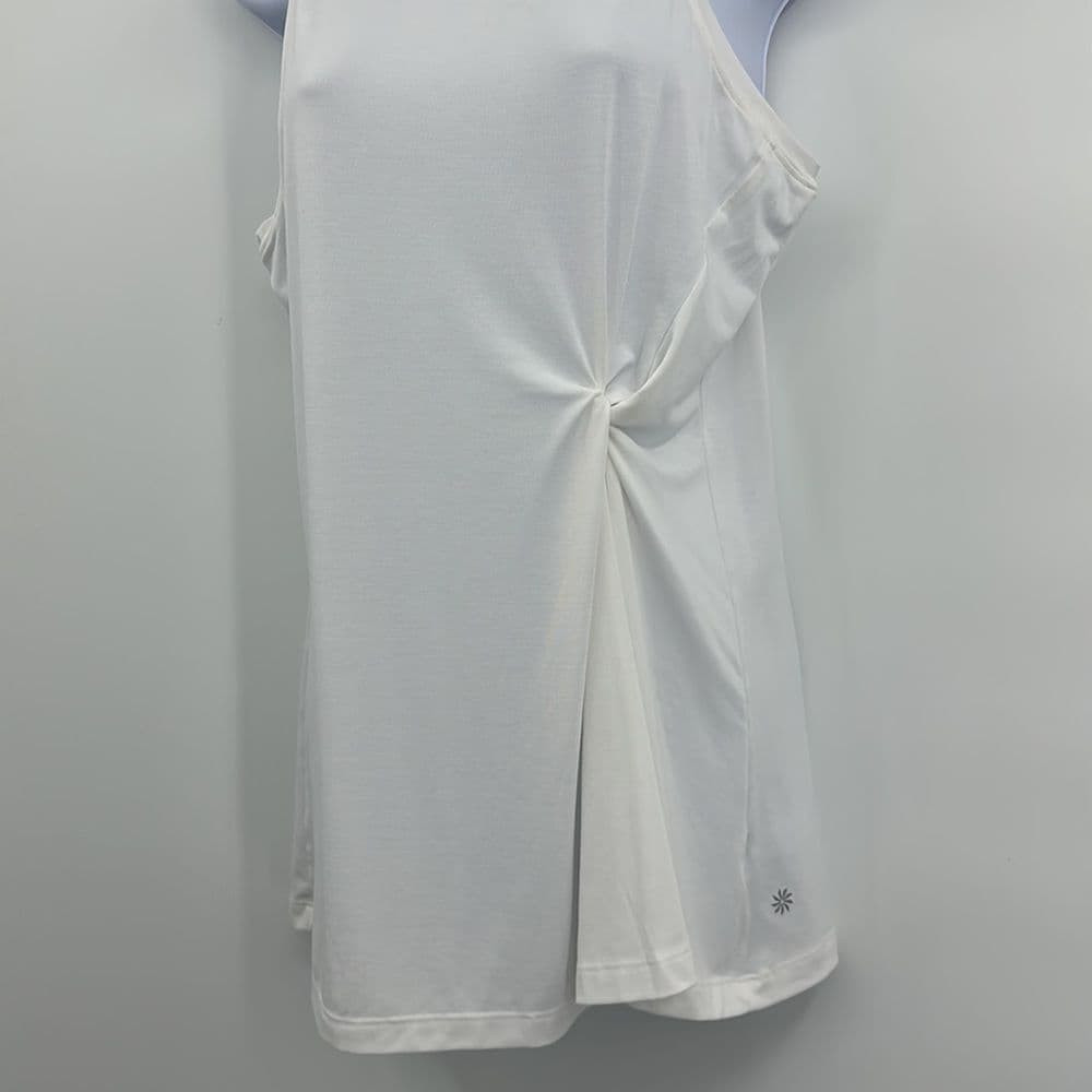 Athleta White Tank with Twist Detail‎ Sz M - Thumbnail 2