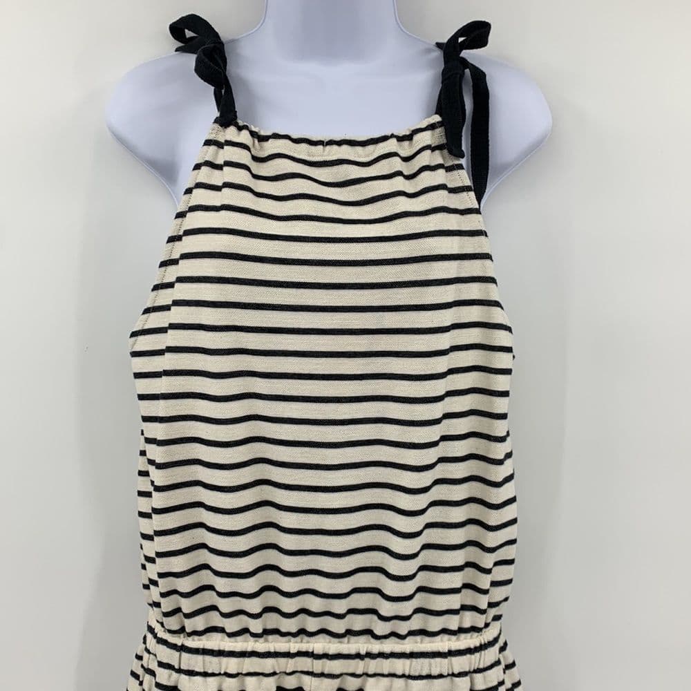 Madewell Tie-Shoulder Romper in Stripe‎ Sz S - Thumbnail 2