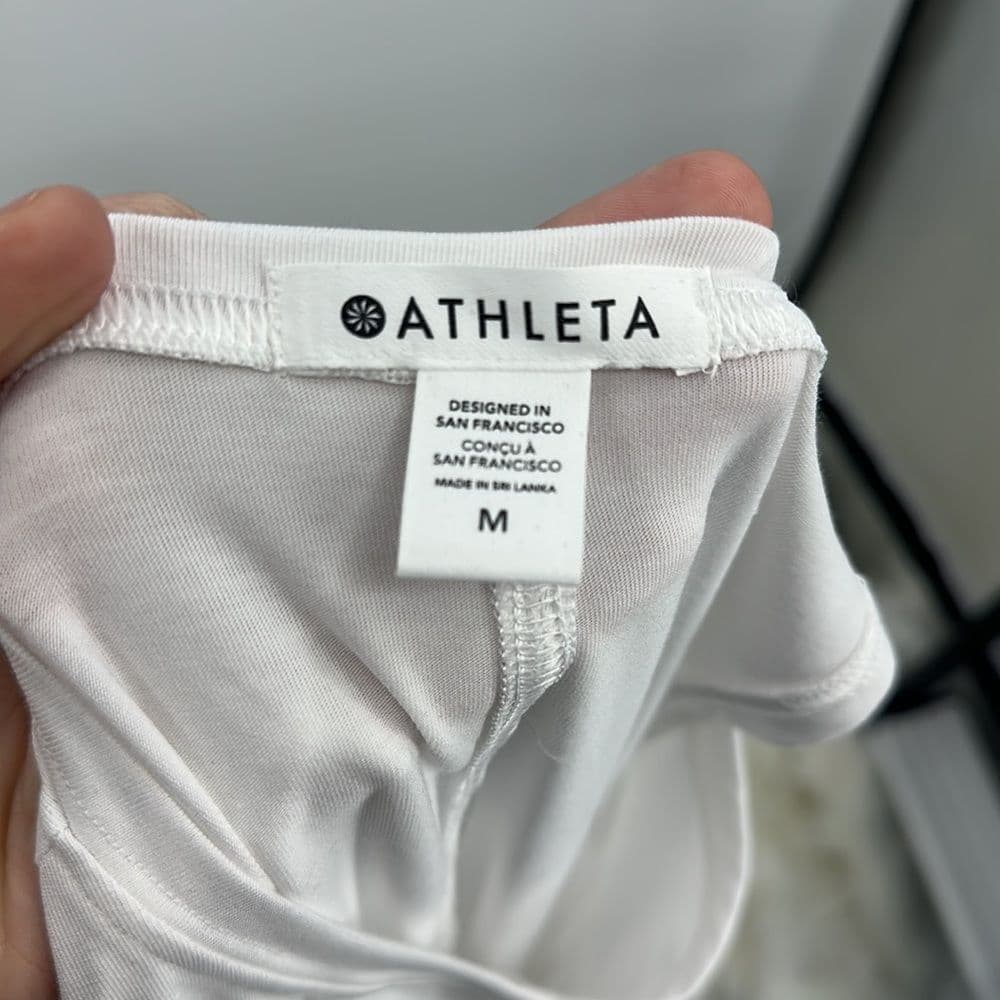 Athleta White Tank with Twist Detail‎ Sz M - Thumbnail 6