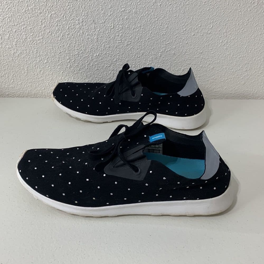 Native Sneakers Black w/‎ Embroidered Dots Sz 10 - Thumbnail 5