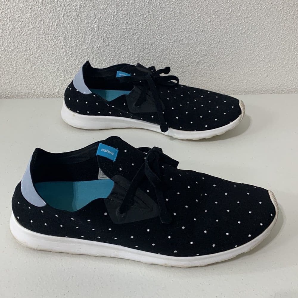 Native Sneakers Black w/‎ Embroidered Dots Sz 10 - Thumbnail 3