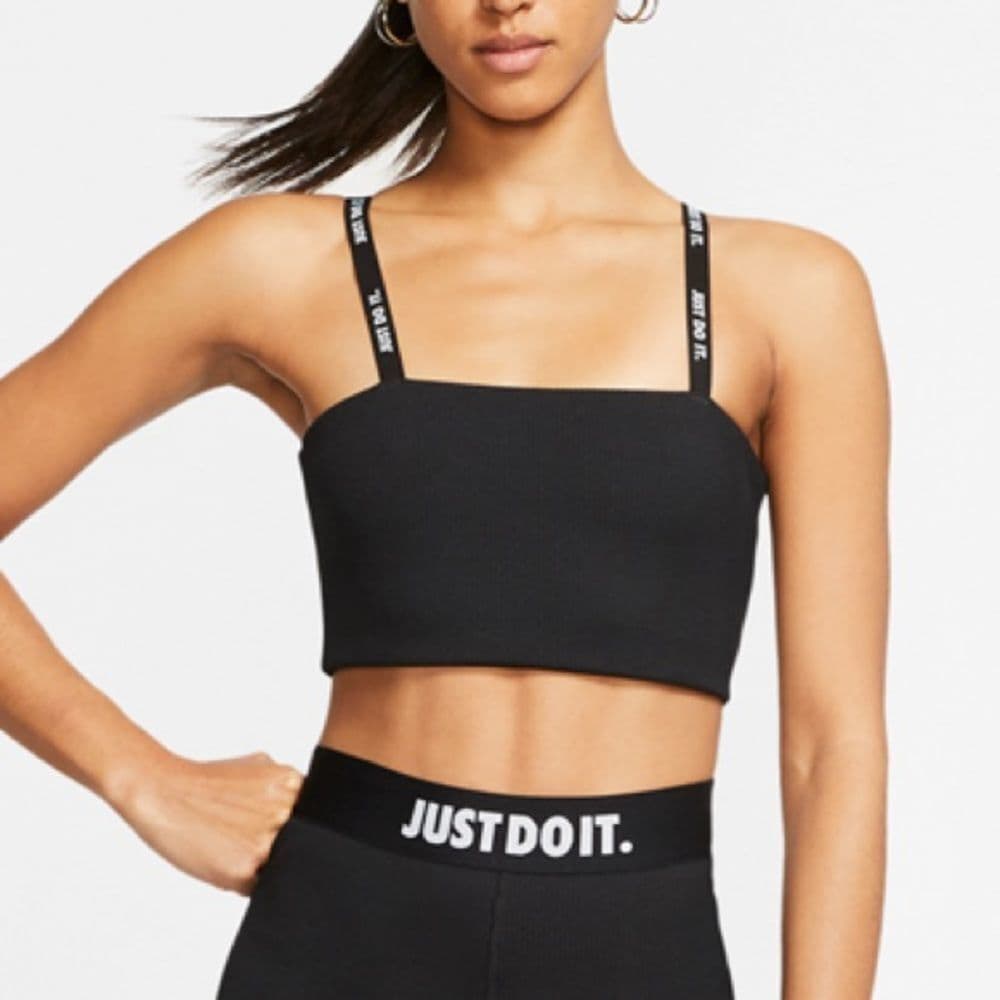 Nike Sportwear JDI Ribbed Crop Top‎ Black Size L CJ2606-101 - Thumbnail 9