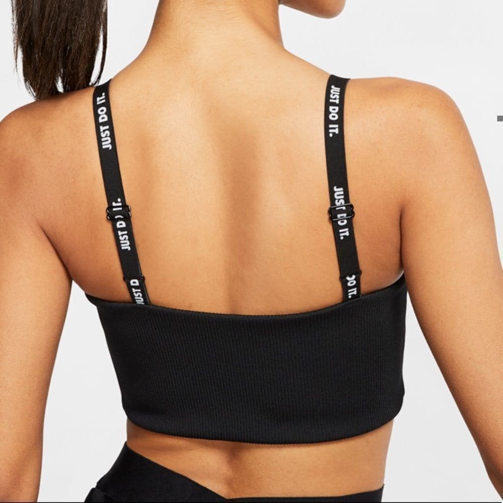 Nike Sportwear JDI Ribbed Crop Top‎ Black Size L CJ2606-101 - Thumbnail 8