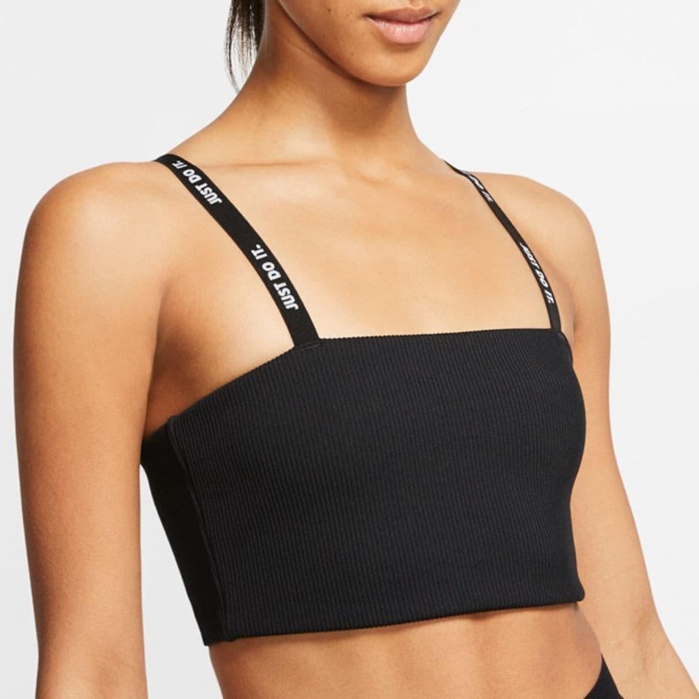 Nike Sportwear JDI Ribbed Crop Top‎ Black Size L CJ2606-101 - Thumbnail 7