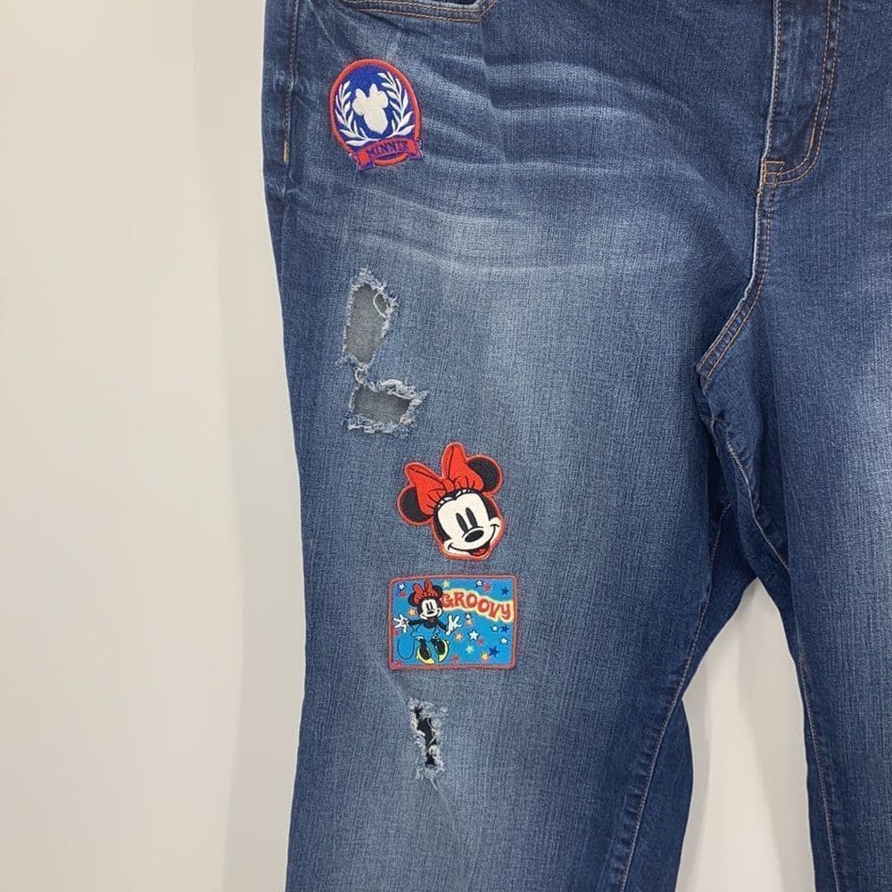 Disney Minnie Mouse Patches Plus Size‎ Jeans Sz 28R - Thumbnail 2