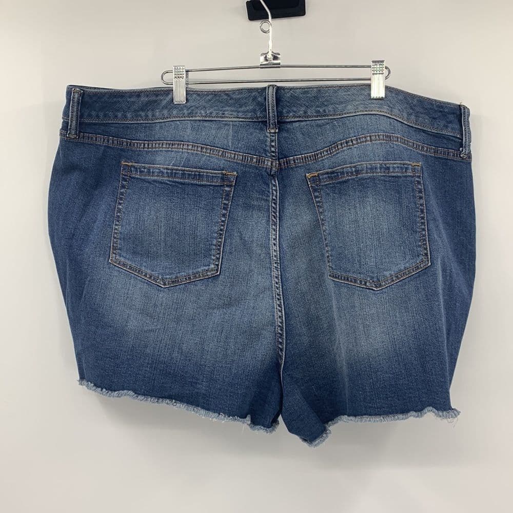 Torrid Silver Paint Denim‎ Cut Off Shorts Sz 26 - Thumbnail 3