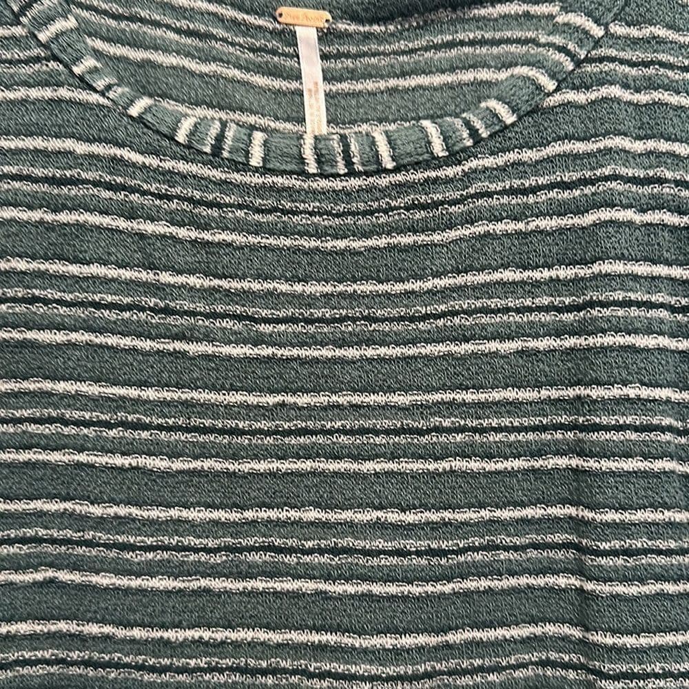 FREE PEOPLE Womens Tee Take One For The Team Striped Sea Mist Green‎ Size XS NWT - Thumbnail 5