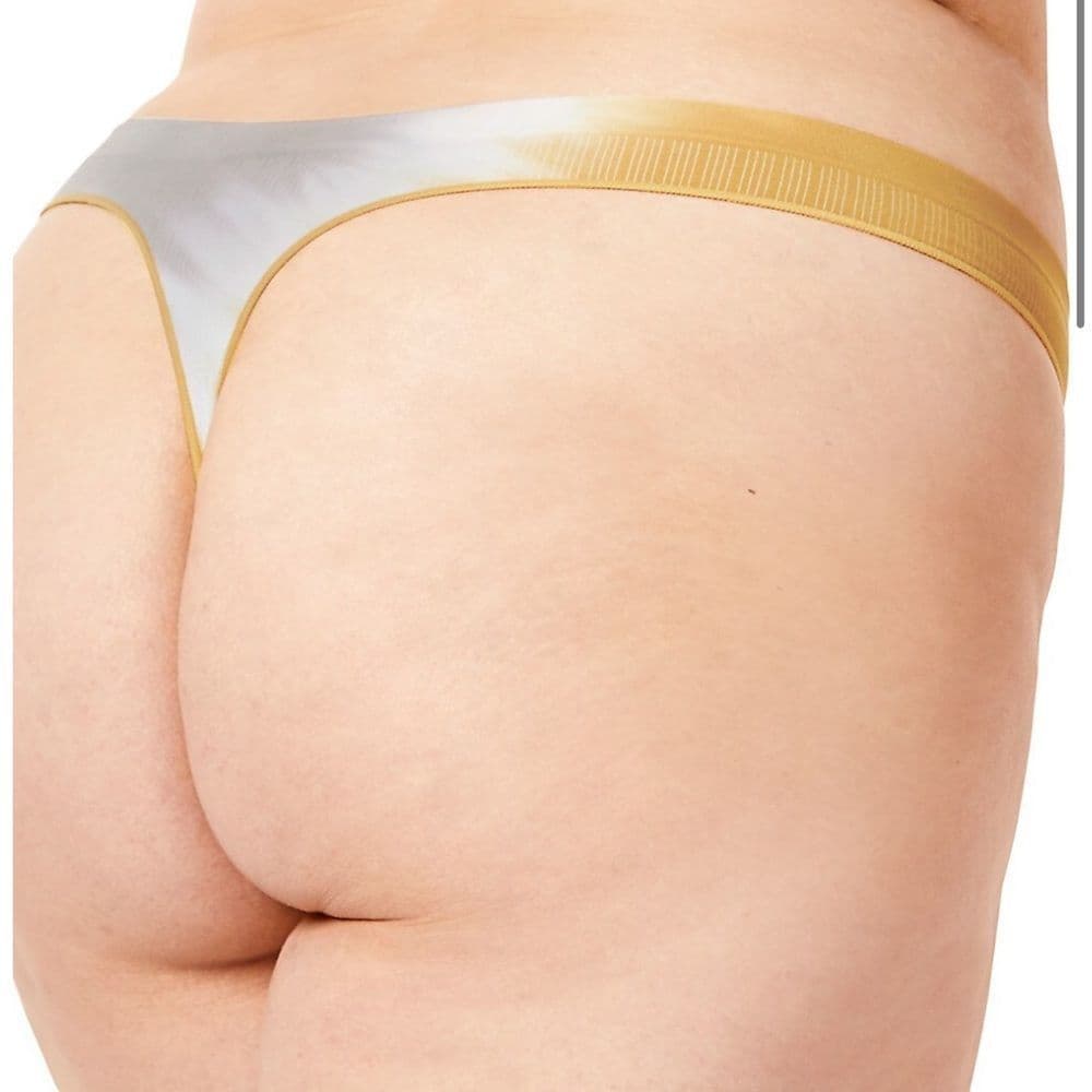 Bombas Tie-Dye Seamless Thong in Golden Clay Sz‎ L - Thumbnail 3