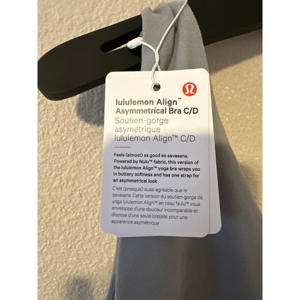 Lululemon Align Asymmetrical Sports Bra Gray Athletic Workout Yoga‎ Training 14 - Thumbnail 4