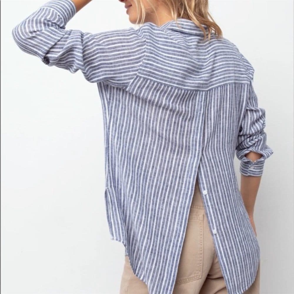 Rails Sydney Artic Stripe Button Up‎ Top Sz XS - Thumbnail 7