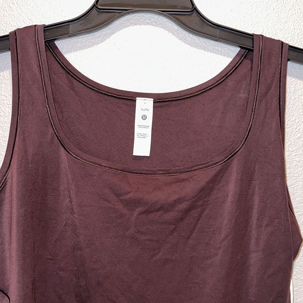 Lululemon Nulu Square Neck‎ Sleeveless Bodysuit in French Press NWT Sz XL - Thumbnail 2