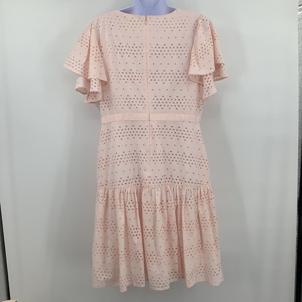 Rachel Parcell Pink Eyelet Lace Flare‎ Dress Sz L - Thumbnail 4
