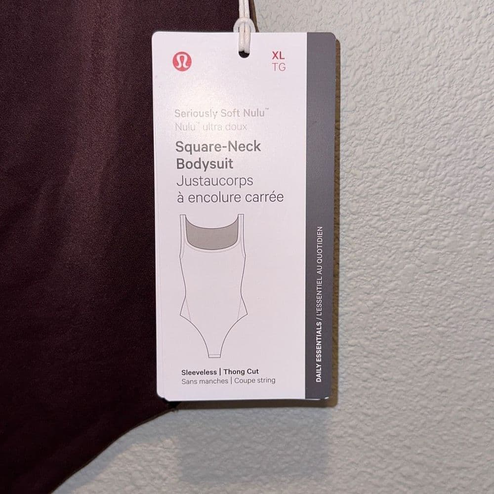 Lululemon Nulu Square Neck‎ Sleeveless Bodysuit in French Press NWT Sz XL - Thumbnail 4