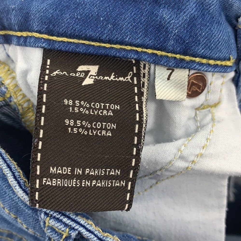 7 For All Mankind Girls The Skinny Jeans Sz 7‎ - Thumbnail 8