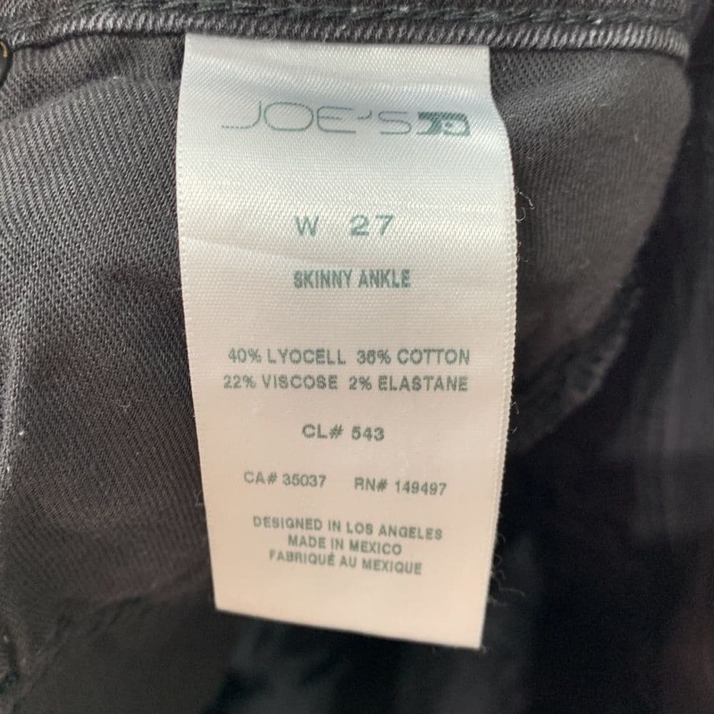 Joe’s Jeans Black‎ Denim Skinny Ankle Jeans Sz 27 - Thumbnail 6