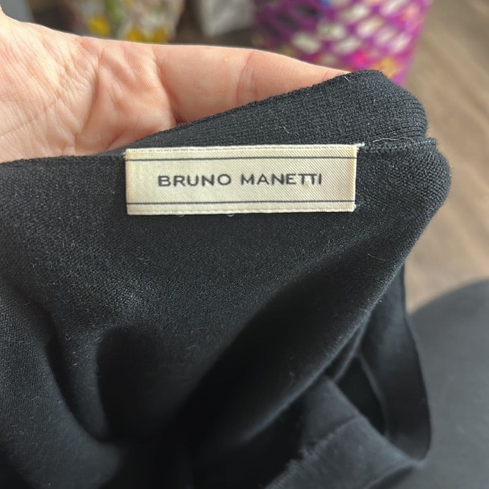 Bruno Manetti Black‎ Scoop Neck Sweater Sz 40 (Small) - Thumbnail 4