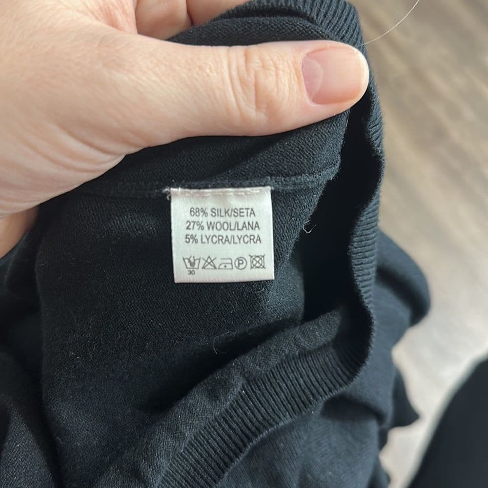 Bruno Manetti Black‎ Scoop Neck Sweater Sz 40 (Small) - Thumbnail 5