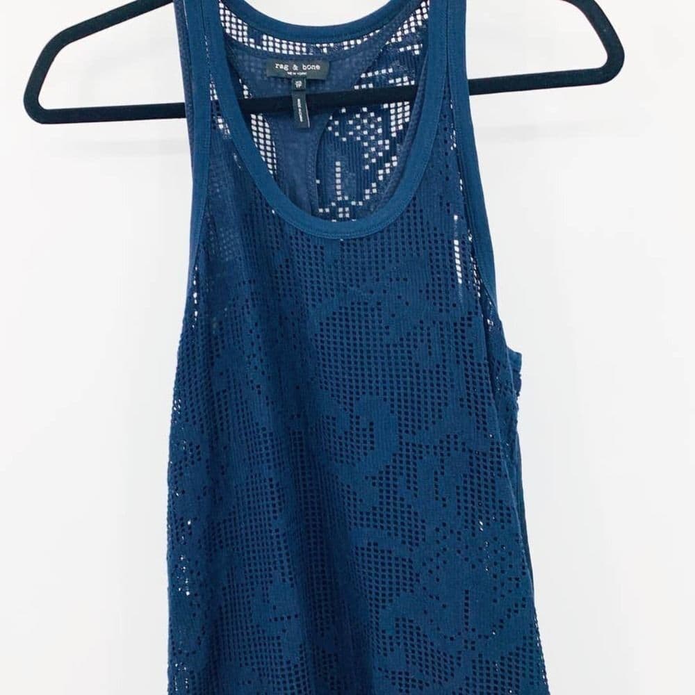 Rag & Bone‎ Stella Tank Dress Navy Sz XS - Thumbnail 3