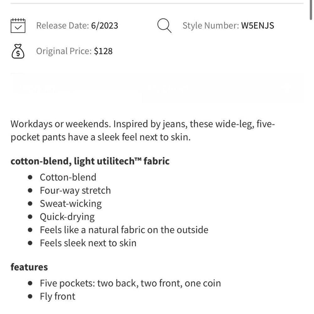 Lululemon City Sleek 5 Pocket High-Rise Wide-Leg Pant Full Length *Light Utilite - Thumbnail 9