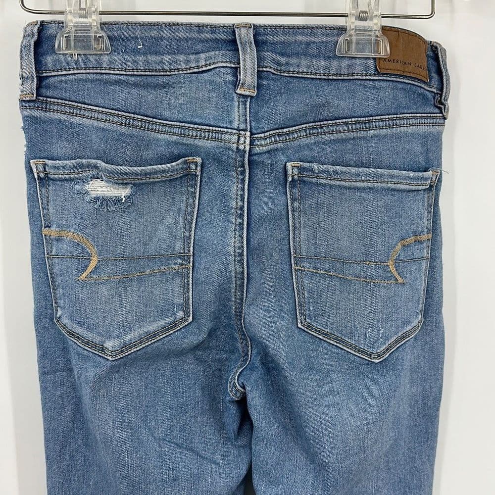 American Eagle Hi-Rise Jegging Crop Distressed Sz‎ 6 Reg - Thumbnail 3