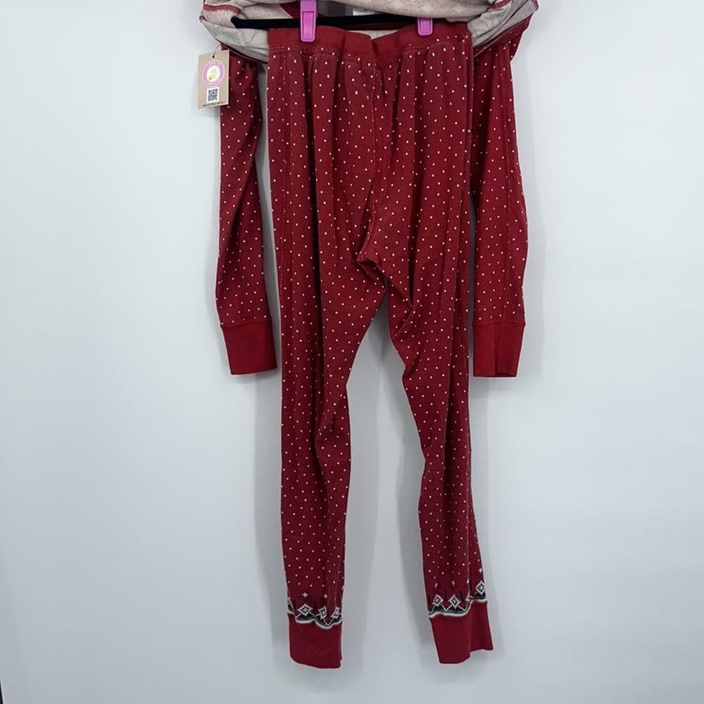 Hanna Andersson Heritage Fairisle In Red 2pc Long‎ John Set in Sz XS - Thumbnail 4