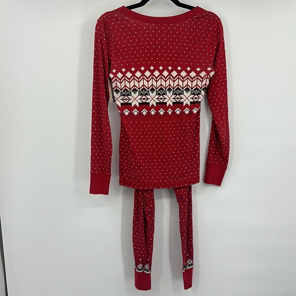 Hanna Andersson Heritage Fairisle In Red 2pc Long‎ John Set in Sz XS - Thumbnail 3