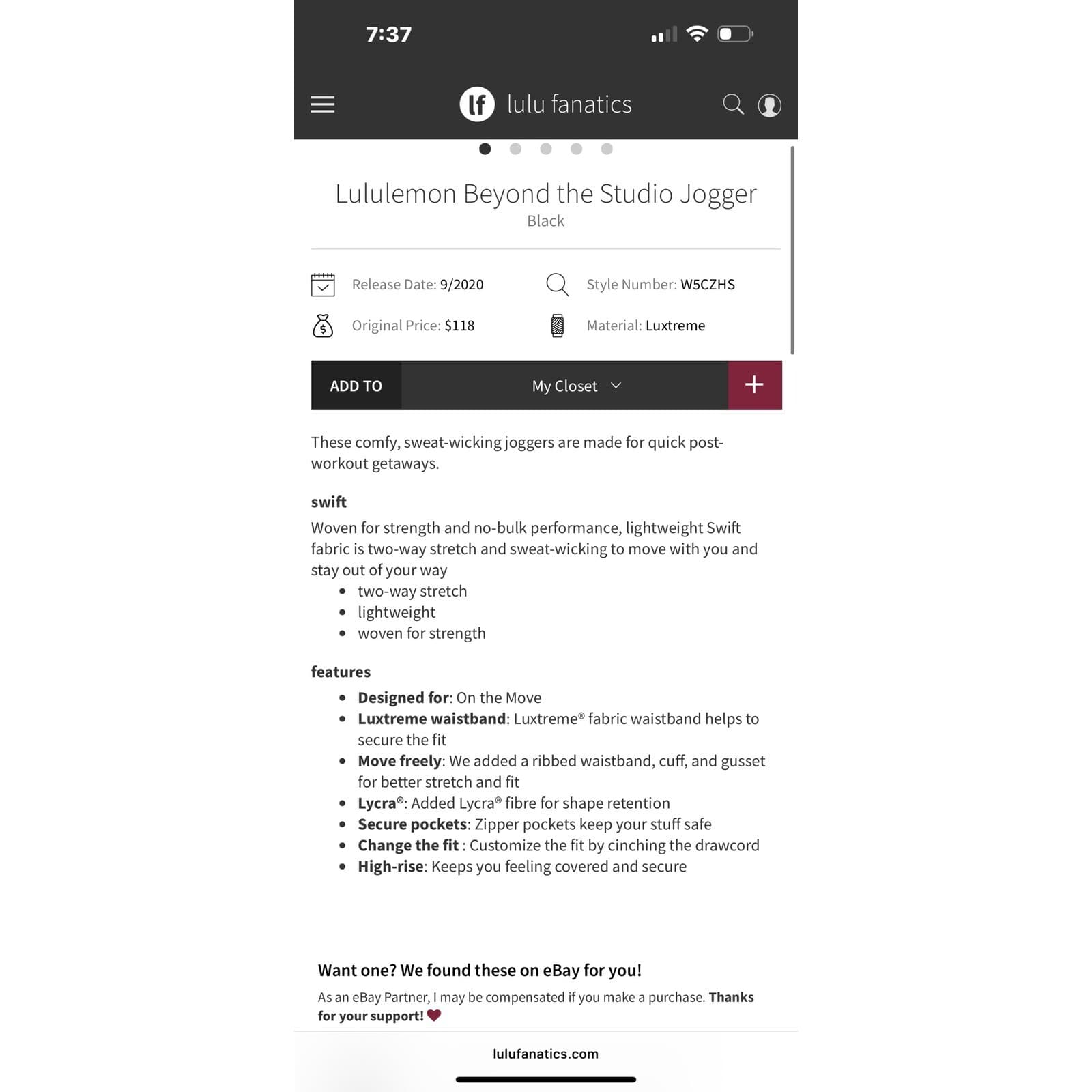 Lululemon Beyond the Studio Joggers in Black Size 10 - Thumbnail 8