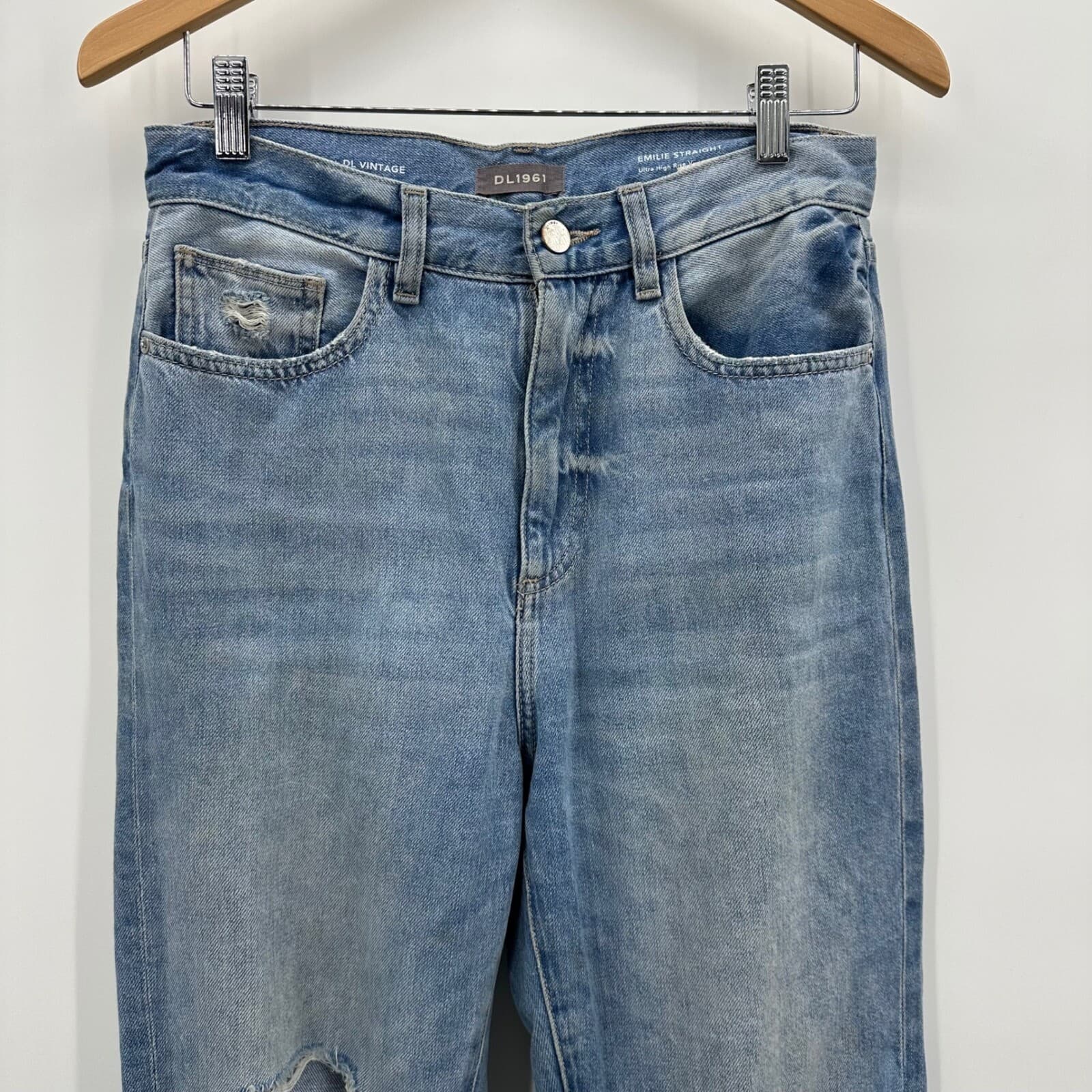 DL1961 Emilie Straight Ultra High Rise Vintage 31" Sz 26 - Thumbnail 2