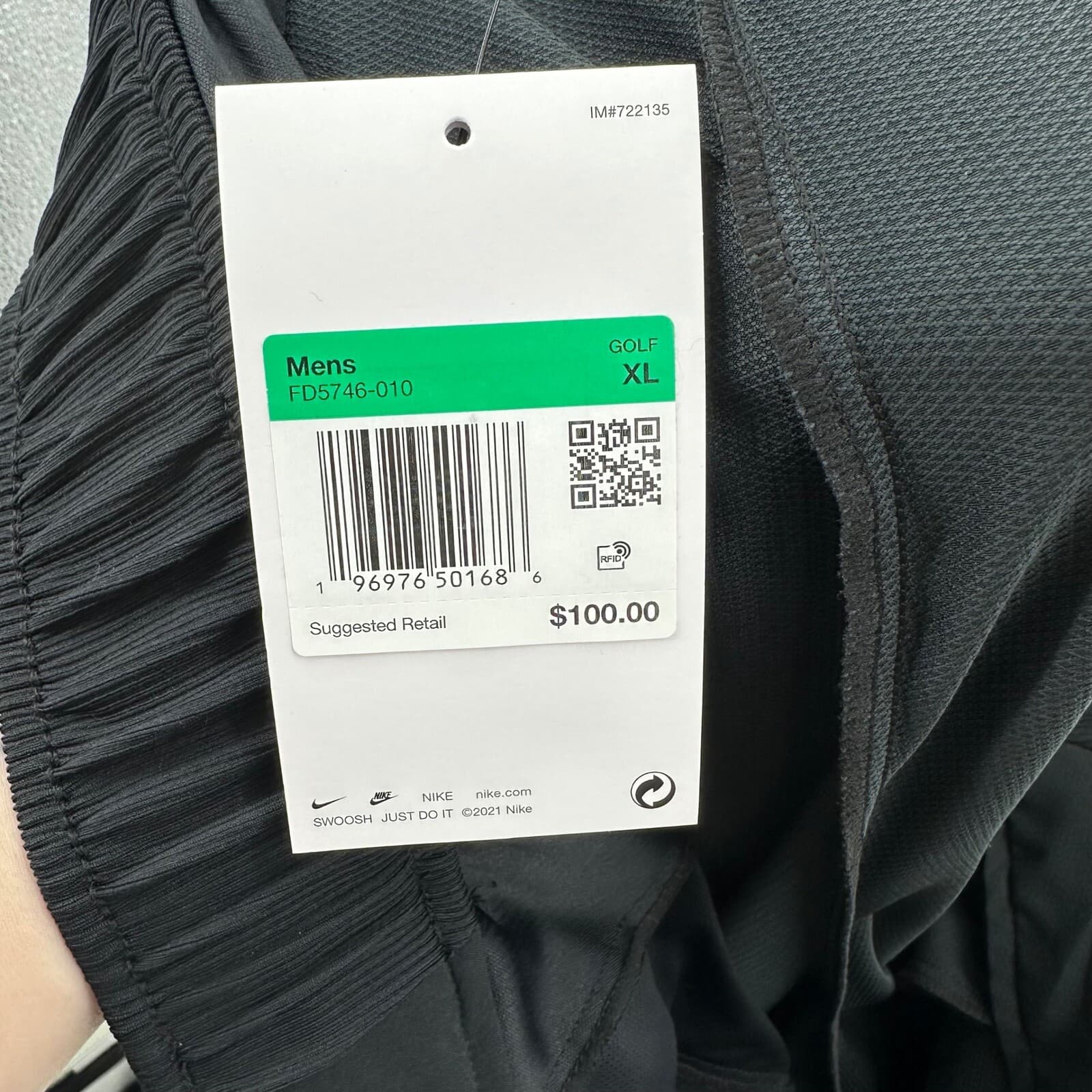 Nike Golf Pants Loose Fit Lightweight Black Athletic Zip Pockets Extra Large - Thumbnail 7