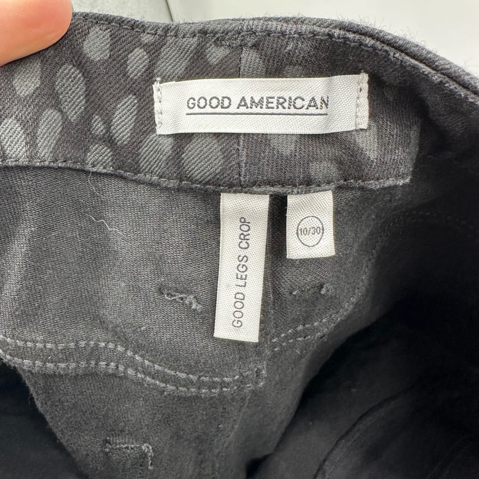 Good American Good Legs Crop Sz 10/30 Pattern Denim - Thumbnail 6