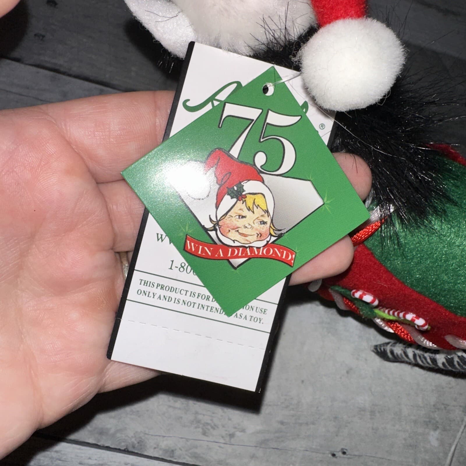 Annalee 7" Zebra Candycane Candy Cane Zoo Animal 808607 Christmas 2007 - Thumbnail 8