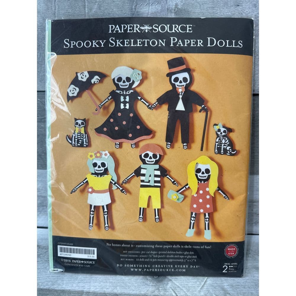 Paper Source Spooky Skelton Paper Dolls