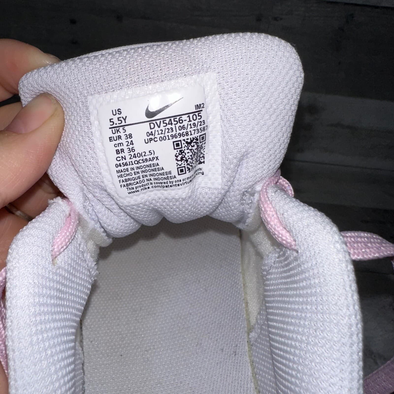 Nike Court Borough Low Recraft GS Pink Foam White DV5456-105 Size 5.5Y - Thumbnail 8