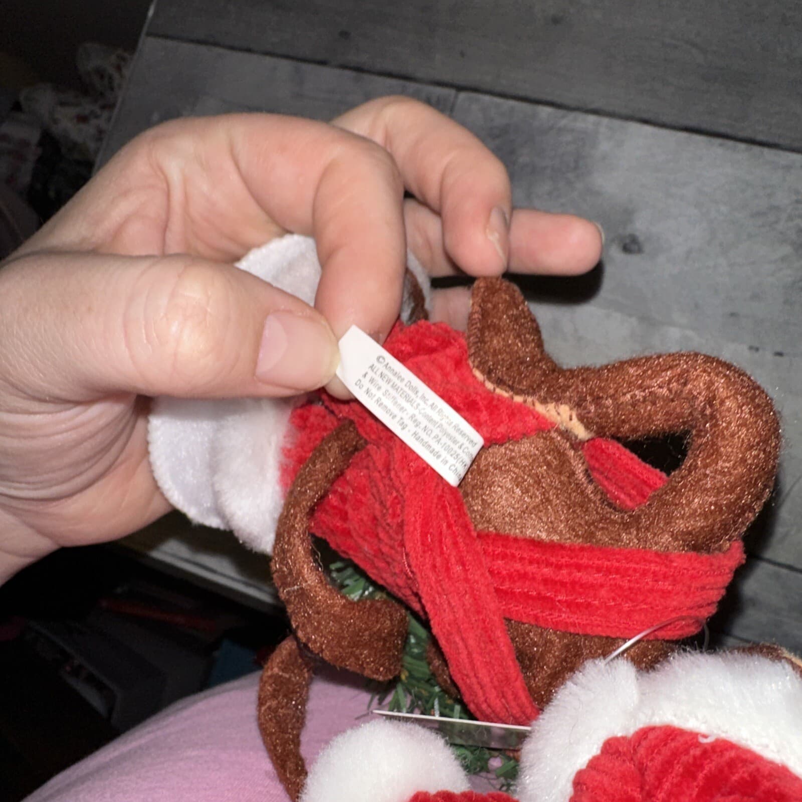 Annalee 7" Classic Santa Monkey in Overalls & Wreath of Bananas 2009 75030 New - Thumbnail 9