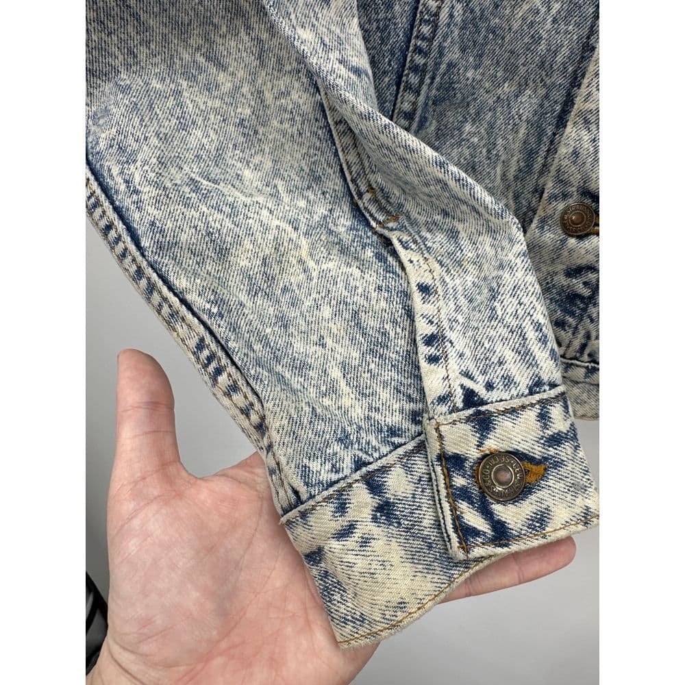 Vintage Levi's Acid Wash Denim Jacket with Metallica Back Patch Sz L - Thumbnail 7