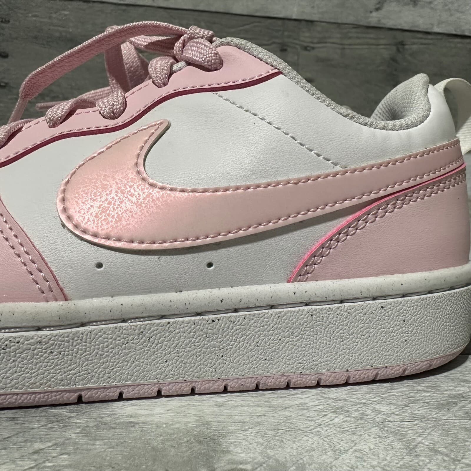 Nike Court Borough Low Recraft GS Pink Foam White DV5456-105 Size 5.5Y - Thumbnail 6