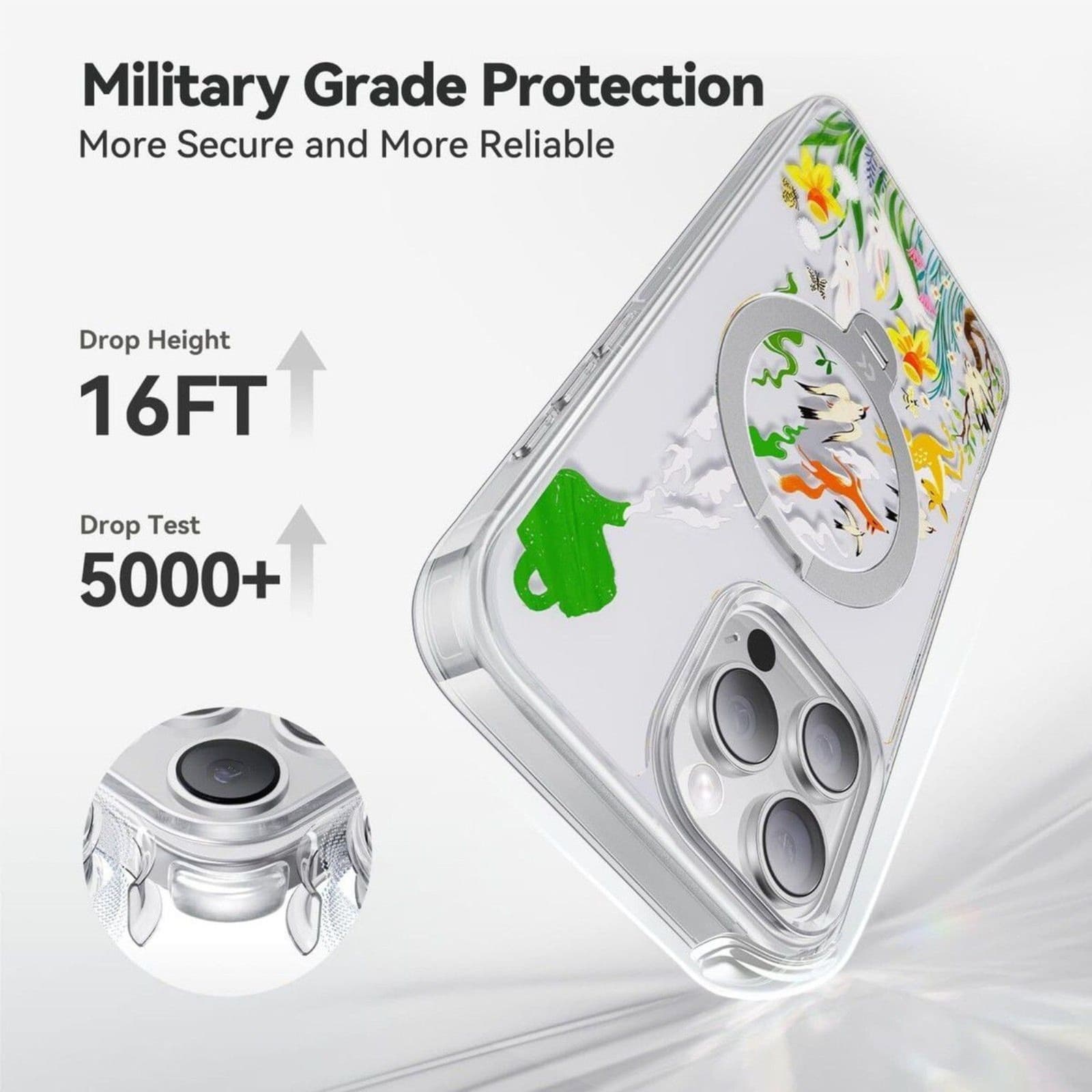 iPhone 16 Pro Case Magnetic Stand MagSafe Shockproof Spring Design - Thumbnail 3