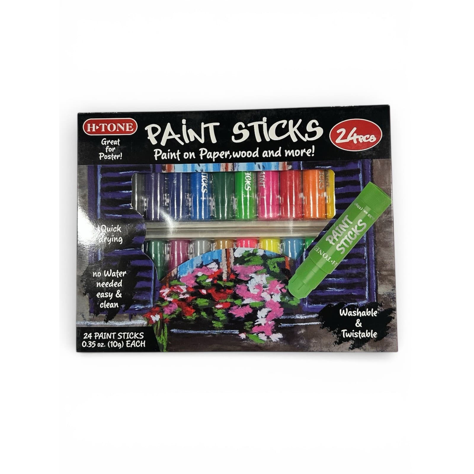 H-TONE 24 Colors Tempera Paint Sticks Washable Twistable Crayons Art New - Thumbnail 2