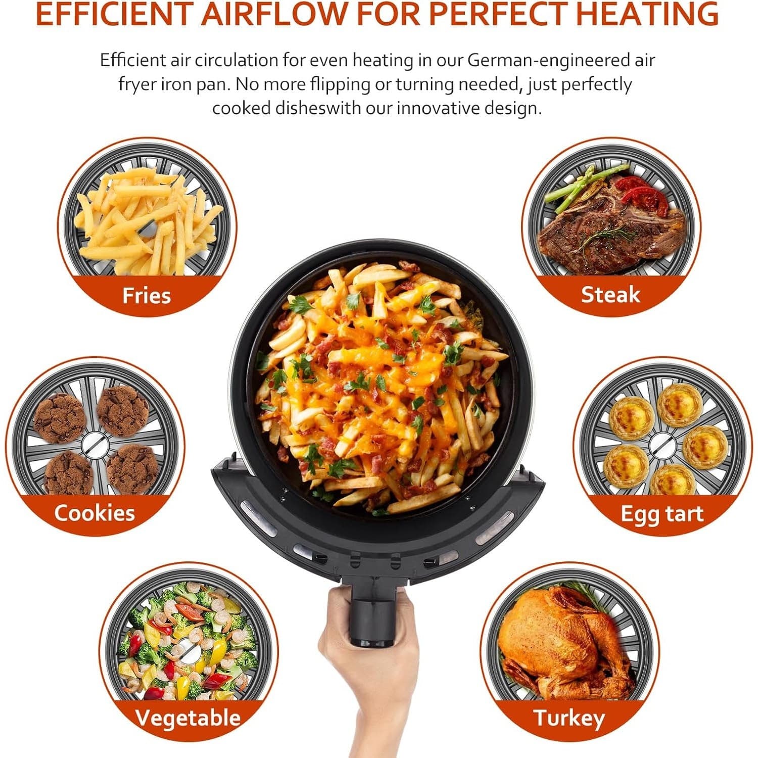 2 Pack Air Fryer Rack 7.75in Steel Tray Nonstick Crisping Basket Grill Pan - Thumbnail 6