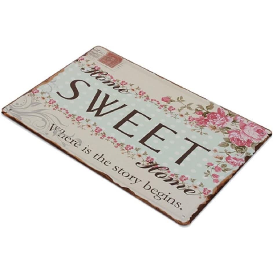 Home Sweet Home Vintage Metal Tin Sign Wall Decor Farmhouse 8x12 - Thumbnail 2