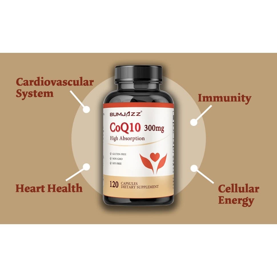CoQ10 300mg High Absorption 120 Capsules Non-GMO Gluten-Free Dietary Supplement - Thumbnail 4