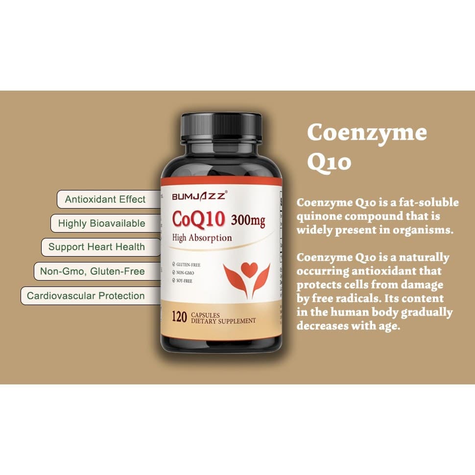 CoQ10 300mg High Absorption 120 Capsules Non-GMO Gluten-Free Dietary Supplement - Thumbnail 3