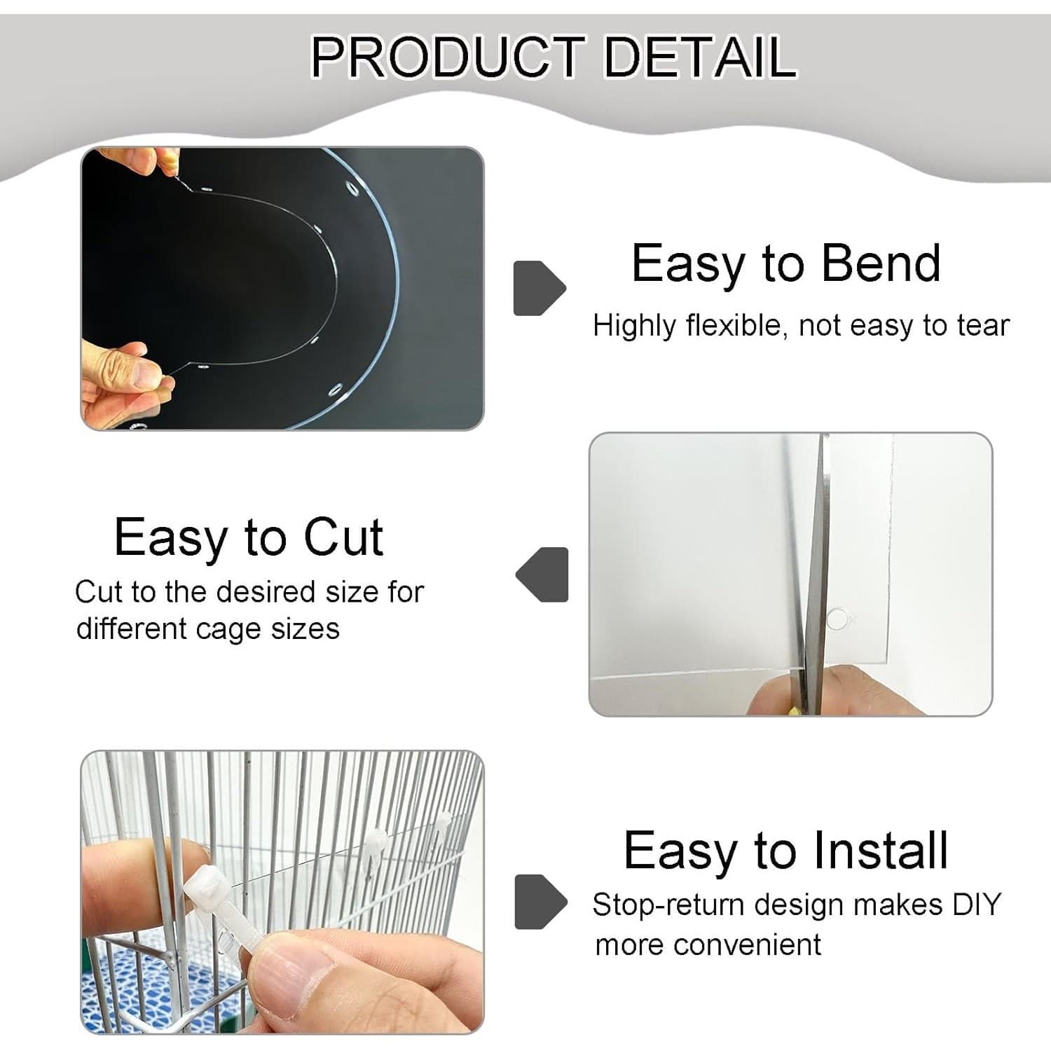 12PCS Rabbit Guinea Pig Cage Liner Urine Guard Splash Protector Pet Cage Panels - Thumbnail 6