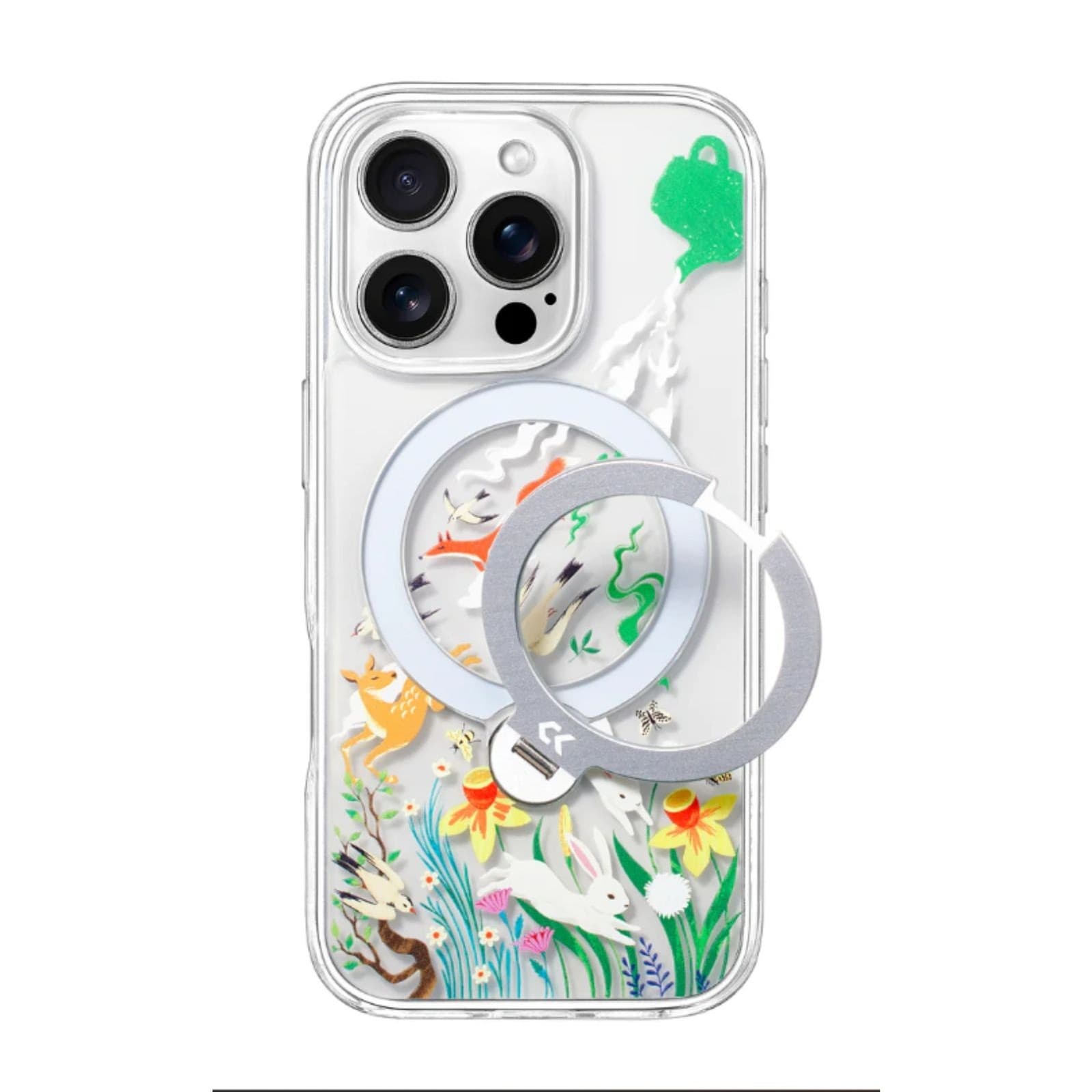 iPhone 16 Pro Case Magnetic Stand MagSafe Shockproof Spring Design - Thumbnail 2