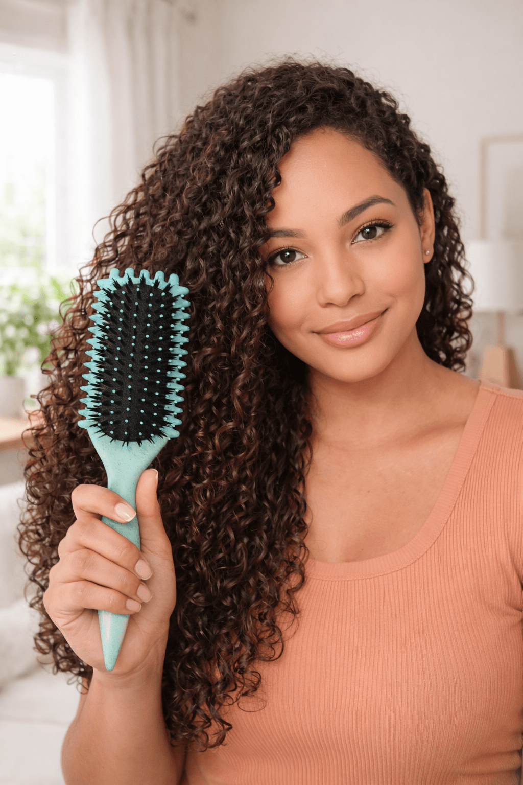 2 Pack Curly Hair Detangling Brush Large Comb Wet Styling Tool Green - Thumbnail 4