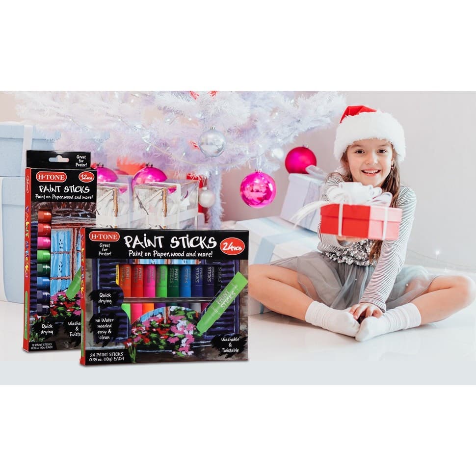 H-TONE 24 Colors Tempera Paint Sticks Washable Twistable Crayons Art New - Thumbnail 9